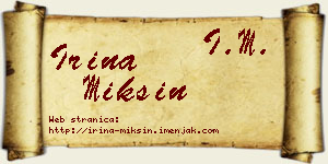 Irina Mikšin vizit kartica
